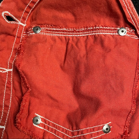 Vintage Get Used Authentic Jeans Burnt Orange Utility Vest Denim Circa early 90s - Picture 5 of 14